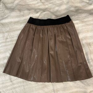 Elegant Brown Pleated Skirt